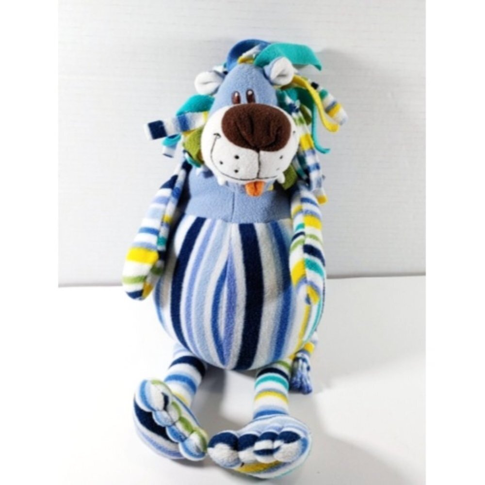 PB Bambino Plush Striped Lion Stuffed Animal 17" Soft Pottery Barn  Plush